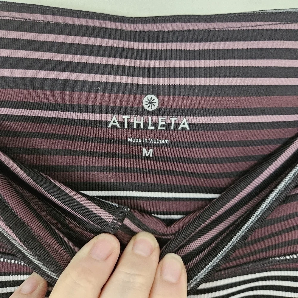 Athleta purple stripe expanse chaturangs leggins size M